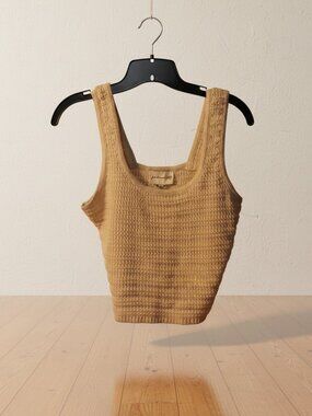 Freshman 1996, NWTS, crochet tank top, cropped- Off-white - Size Large